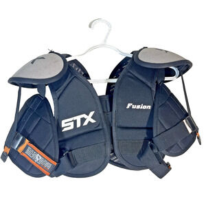 STX Stallion 75 Lacrosse Shoulder Pads & Wrist Guards Set Small - Black Orange